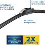 26''+19'' Front Windshield Wiper Bles Compatible with 2008-2017 Honda Accord/2010-2015 Toyota Prius OEM QUALITY Premium All-Season Automotive Replacement Wipers (Pack of 2)