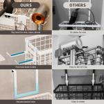 2 Pack Hair Tool Organizer,hesive Hair Dryer Holder Cabinet Door/Wall Mounted justable Height Blow Dryer Holder Under Sink Bathroom Hair Appliance Organizer and Storage Countertop(White)