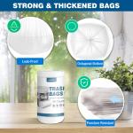 Charmount 8 Gallon Trash Bags, 50 Count Medium Garbage Bags Trash Can Liners for Bathroom Kitchen Office, Clear, Unscented