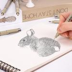 Fineliner Pens, 6 Pack Micro Pen Black Fine Tips Markers, Technical Drawing Pens for Artist No Bleed Calligraphy Pens, Waterproof Archival Ink Pen for Handbook, Illustration, Sketching