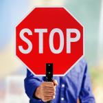 T&R (2 Pack) Large Stop Slow Sign with Handle, 18 x 18 Inches Double Sided Stop/Slow Traffic Sign, Rust Free Aluminum Reflective, Weather Resistant, Waterproof, Fe Resistant, Easy to Mount(Orange)