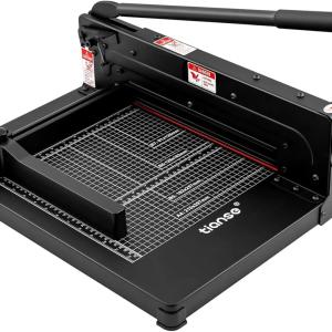 TIANSE Heavy Duty Guillotine Paper Cutter A4 12" Guillotine Paper Cutter 400 Sheet Capacity Solid Steel Construction with Double Safety Protection Perfect for Trimming Paper Cardstock Matboard Black