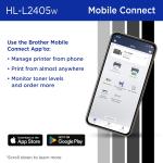 Brother HL-L2405W Wireless Compact Monochrome Laser Printer with Mobile Printing, Black & White Output | Includes Refresh Subscription Trial(1), Works with Alexa