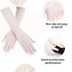 Chuangdi 2 Pairs Women UV Sun Protection Driving Gloves Touchscreen Arm Sun Block Gloves for Outdoor Sports Summer Supplies