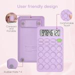 Cute Calculator, Basic Four Function for Teachers Students Basics Office, Small Handheld Calculators, 8 Digit with LCD Display, Sensitive Button, 5.5×3.2 inches Purple