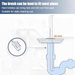 35.5inch Drain Clog Remover(1pcs), 25inch Drain Snake Hair Remover(6pcs) ＆ Cleaning Brush(2pcs), Hair Catcher Drain Auger Cleaner Tool Set For Toilet, Kitchen Sink, Bathroom Tub, Sewer, 9 Pack