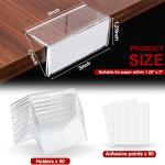 Thyle 50 Pcs Acrylic Rigid Shelf Label Holders for Library Supplies Shelf Labels with Dots Clear Desk Name Plate Store Bakeries Shelves Display Markers 1.25 x 3 Inch