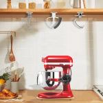 Sliding Mat for Kitchen aid 5-8 Qt Stand Mixer with 1Pc Cord Organizer and 3Pcs Attachment Holder for Kitchen Appliance Slider Counter, Moving Tray (5-8 Qt Bamboo and Attachment, Natural)