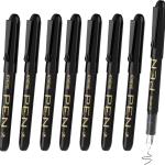 EYEYE Disposable Fountain Pens Fine Point, 8 Pack Black Pens for Writing, Stainless Steel Nib, Smooth Writing for Journaling, Drafting, Sketching, Doodling & Office Supplies