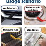 Crevice Cleaning Brush Set, Multi-Purpose Hard Bristle Brushes for Deep Cleaning Kitchen, Bathroom, Grout, Sink, Cup, Teapot, Bottle, Blender, Corners, Tight Spaces & More