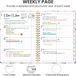 2026 Planner, Weekly and Monthly Calendar Planner for Women, Jan 2026 - Dec 2026, Hardcover Planning Agenda book with Tabs, Spiral Bound, Inner Pocket, Perfect for School Office Supplies, 6.3" x 8.5"