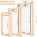 Caydo 6 Pieces 3 Size Wood Silk Screen Printing Frame with Mesh for Screen Printing, 10 x 14 Inch, 8 x 12 Inch, 6 x 10 Inch