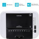 Aurora Professional Gre 120-Sheet Auto Feed Micro-Cut Paper and Credit Card Shredder with 5 Gallon Pullout Basket / 30 Minutes/Security Level P-4 (White/Black)
