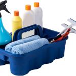 Matthew Large Plastic Tote Tool & Deluxe Supply Cleaning Cdy with Handle Portable Shower Basket Storage Cdy for Cleaning Products Organizer,Take-Out Coffee/Soft Drink,Bath Multi Use - Blue