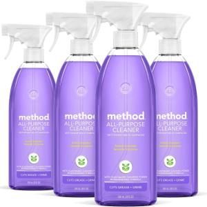 Method All-Purpose Cleaner Spray, French Lavender, Perfect for Most Counters, Tiles and More, 28 Fl Oz, (Pack of 4)