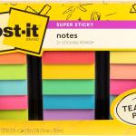 Post-it Super Sticky Notes Teacher Pack, Assorted Colors, 3 in. x 3 in., 15 Ps/Pack, 45 Sheets/P (654-15SSBTS-SR)