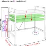 PUSDON Extendable Microwave Oven Rack, justable Microwave/Toaster Shelf Heavy Duty Stand Kitchen Counter Top Organizer(L15.7~23.6" xW12.6 xH18.9), 2-Tier with 3 Hooks, 160lbs Weight Capacity, White