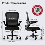 TRALT Office Chair - Ergonomic Desk Chair with justable Lumbar Support, Mesh Computer Chair, Executive Chairs for Home Office Comfortable Lumbar Support (Black)
