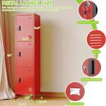 Metal Locker with Hooks and Ventilation Holes,Metal Storage Locker with Keys and Business Card Slot for Home,Gym,Garage,School,Office,66" H x 15.75" W x 15.75" D,Assembly Required,Red