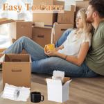 25 Sets 6x4x6 Inches Mug Boxes for Gift, Small Shipping Cardboard Box with Bubble Pouch for 15oz Sublimation Coffee Mug Packaging Gift Box for Wrapping Shipping Storing Fragile Item (White)