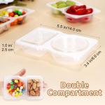 20 Sets Reusable Snack Containers With Lids, Double Compartment Snack Pack Containers, Portion Control, Meal Prep, Ideal For On-The-Go Mini Sauce Boxes & Lunchable Snack Packs For Kids