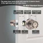 IU-20 Code Door Lock, Electronic Door Knob with Keyp and Same Key, Auto Lock, Waterproof, Passage Function, Long Battery Life, Easy to use and Install for Office/Warehouse/Bedroom/Garage