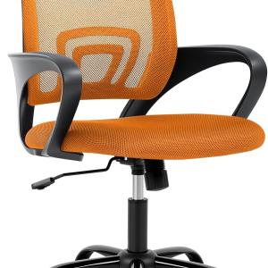 BestOffice Office Computer Chair Ergonomic Mesh Desk Chair with Lumbar Support Modern Executive justable Stool Rolling Swivel for Back Pain (Orange)