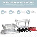 Alpha Living 6 Pack - Disposable Chafing Dish Buffet Set, Half Size Pans, Welded Body Food Warmers for Parties, Fuel Cans Complete Set, Warming Trays