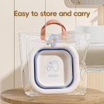 Square Collapsible Wash Basins 3-Pack, Small Foldable Baby Bath Tub for Sink, Lightweight Portable Cleaning Basin for Travel, Camping, Dishes, Laundry