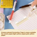 100 Feet Long Beige Correction Tape, Smooth Glide, No Residue, Quick Dry, Perfect for School, Office Supplies, Crafting, Note Taking, Journaling (2 Pack)