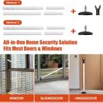 Door Security Bar for Home & Travel - 21-52" justable Heavy Duty Anti-Burglar Door Stopper Stick,Anti-Slip Base for Front, Patio, Sliding Window,Hotel,Apartment - Women,Travelers Essentials