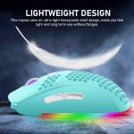 Honeycomb Wired Gaming Mouse,7 Programmable Buttons and RGB Backlight,6400 justable DPI and Ergonomic,Ultraweave Cable Lightweight Ultralight Computer Mice for PC Gamers,Windows,Xbox,PS4(Green)