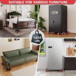 ONEON Furniture Mover Ultra with 8 Wheels – All-New Upgred Heavy Item Moving Tool Double-Wheeled Low-Profile Dolly with Auxiliary Lifter, Full Carbon Steel Panels, Supports up to 1650 lbs