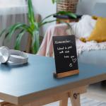 7.9x5.1 Desktop Chalkboard Sign with Wood Base, Message Board Menu Board Kids Chalkboard for Shop Wedding Kitchen Home Party (3 Pack 7.9x5.1)