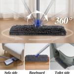 Two Sided Dust Mop Floor Cleaning System, MASTERTOP 360 Microfiber Mop with Stainless Steel Handle,Wet Dry Mop,Flat Flip Mops for Hardwood, Laminate, Vinyl, Tiles,4 Washable Mops Ps