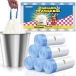 2 Gallon Trash Bags Drawstring 0.96 Mil - 120 Count Small Garbage Bags Unscented,White Mini Trash Can Liners Strong Little Waste Basket Bags 7.5 Liter for Home Bathroom Office Car