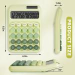 Mechanical Switch Calculator with Big Buttons, Calculators Desktop, 12 Digits, Solar Battery Power, Desk Calculator, Large LCD Display,Cute Green Calculators for Teachers Students Basic Office