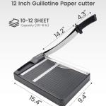 Paper Cutter,Paper Trimmer12" Cutting Length Heavy Duty Guillotine Paper Slicer with Safety Guard and Ble Lock,12 Sheets Capacity,Ideal for Offices,Homes,Printing Shops,Photo Studios