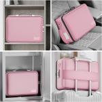 DocSafe Fireproof Document Box with Lock, Hard Case File Organizer with Accordion File Folder, Fireproof Water Resistant Safe Box Home Office Travel Storage for Important Documents Laptop Pink