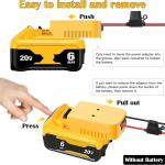 Power Wheels apter for Dewalt 20V Battery apter Power Wheels Battery Conversion Kit with Switch, Fuse & Wire Terminals, 12AWG Wire, Power Connector for DIY Ride On Truck, RC Car Toys and Robotics