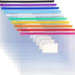 Tamaki 10 Pack Plastic Envelope Poly Zip Envelop Plastic Envelopes Files Zipper Folders, A4 Size, Letter Size, for School Office Supplies, 10 Color (13x9.25)