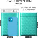 GSSSUSA Bubble Mailers 4x8 Inch 50 Pack Pded Envelopes Usable Size 4x7 Inch Shipping Envelopes Self Seal Small Packaging Shipping Bags for Mailing Jewelry, Small Business, Teal