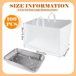 100 Pcs 22" x 14" x 15.25" Full Tray Catering Bags Take out Bags Bulk Catering Bag with Cardboard Bottom and Soft Loop Handles for Restaurant, Retail, Business
