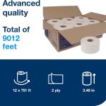 Tork Mini Jumbo Toilet Paper Roll White T2, vanced, 2-Ply, 12 x 751', 12024402