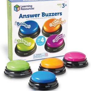 Learning Resources Answer Buzzers - Classroom Must Haves Supplies, Kids Toys, Sound Effect Button, Family Game Shows, Buzzers for Trivia, Participation Tools Boys and Girls Birthday Gifts