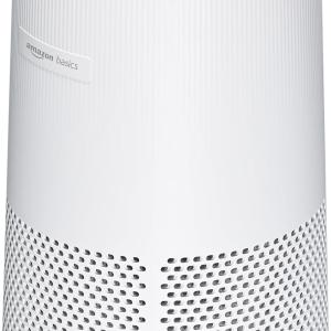 Basics Air Purifier for Home and Office, With 3-Stage Filtration, HEPA Filter With Activated Carbon, 3 Speeds, Timer, Sleep Mode (32db), Energy Star Certificate, Covers Up to 1067 Sq ft, White