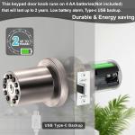 IU-20 Code Door Lock, Electronic Door Knob with Keyp and Same Key, Auto Lock, Waterproof, Passage Function, Long Battery Life, Easy to use and Install for Office/Warehouse/Bedroom/Garage