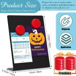 Fainne Magnetic Bulletin Board with Easel Stand Mini Black Magnet Metal Tabletop Memo Display Board for Back to School Menu Table Home Kitchen Office Supplies(11 x 17 Inches,2 Pcs)