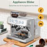 Bamboo Appliance Slider, Sliding Tray for Coffee Maker, Kitchen Countertop Appliance Rolling Tray, Coffee Pot Slider Tray with Rubber Wheels, Biggest (20"D x 16"W)