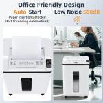 200-Sheet Auto Feed Paper Shredder, 40 Min Non-Stop Heavy Duty Shredders, P-5 Ultra Security Commercial Paper Shredder for Home Office, Micro Cut Shredder with Casters, 5.8 Gal, 